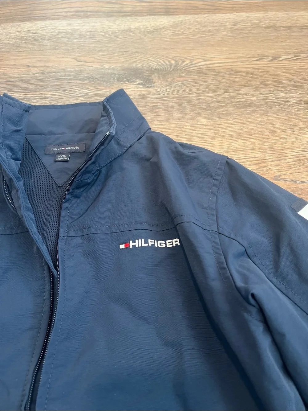 Tommy Hilfiger Boys Regatta Windbreaker Navy Blue Jacket Size L 12-14 Raincoat